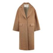 Wollen en Mohair Jas met Kimono Mouwen Jucca , Brown , Dames