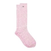 Roze Chunky Katoenen Sokken Ganni , Pink , Unisex