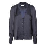 Satijnen overhemd met juweelknopen Zadig & Voltaire , Blue , Dames