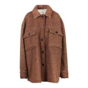 Wollen en Mohair Overshirt Jas Jucca , Brown , Dames