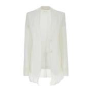 Zijden Witte Blazer met Acacia1234 Sportmax , White , Dames