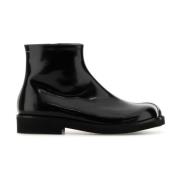 Stijlvolle zwarte leren enkellaarzen MM6 Maison Margiela , Black , Her...