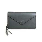 Pre-owned Leather wallets Balenciaga Vintage , Gray , Dames