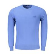 Blauwe Gebreide Trui voor Mannen Cavalli Class , Blue , Heren