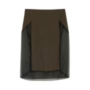 Crepe Midi Rok Ami Paris , Brown , Dames