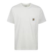 Witte Zak T-shirt Korte Mouw Logo Carhartt Wip , White , Heren