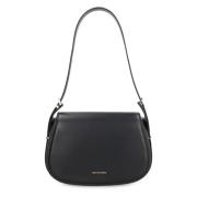 Leren Crossbody Tas met Magnetische Flap Michael Kors , Black , Dames