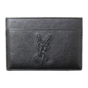 Pre-owned Leather wallets Yves Saint Laurent Vintage , Black , Dames