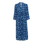 Midnight Bloemen Jurk Kaffe , Blue , Dames