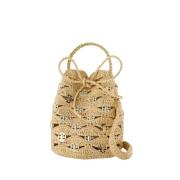 Metalen Neutrale Tas met Bruine Band Paco Rabanne , Beige , Dames