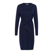 Midnight Marine Gebreide Jurk Kaffe , Blue , Dames