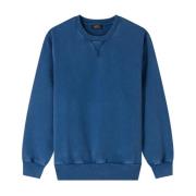 Navy Blauwe Biologisch Katoen Boxy Sweatshirt A.p.c. , Blue , Heren