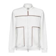 Witte Bomberjack met Ritssluiting Brunello Cucinelli , White , Heren