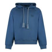 Geribbelde katoenen hoodie Etro , Blue , Heren