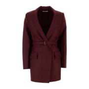 Bordeaux wollen blazer CO , Red , Dames