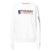 Hoodie Tommy Jeans , White , Dames