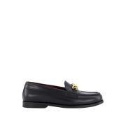 Zwarte VLogo Chain Leren Loafers Valentino Garavani , Black , Heren