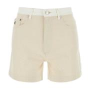 Tweekleurige denim shorts Stella McCartney , Beige , Dames