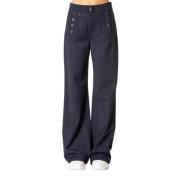 Wijde Broek met Vetersluiting Achteraan Max Mara Weekend , Blue , Dame...