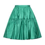 Groene Zijden Hoge Taille Rok Valentino , Green , Dames