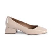 Nude Leren Ballerina Schoenen met Hak 19v69 Italia , Beige , Dames