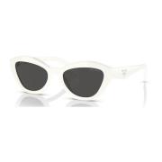 Witte Zonnebril Elegante Stijl Prada , White , Dames