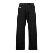 Zwarte D-Macro Jeans Lente-Zomer 2025 Diesel , Black , Heren