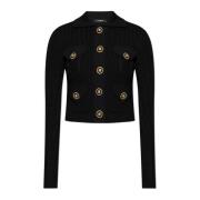 Kanten trui met kraag Balmain , Black , Dames