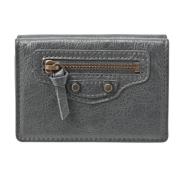 Pre-owned Leather wallets Balenciaga Vintage , Gray , Dames