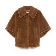 Kameelbruine Sjaal met Knoopsluiting Max Mara , Brown , Dames