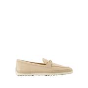 Beige Raffia Loafer Slip-On Ronde Neus Tod's , Beige , Dames