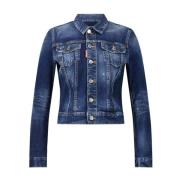 Ripped Denim Jack Urban Stijl Dsquared2 , Blue , Dames