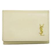 Pre-owned Leather wallets Yves Saint Laurent Vintage , Beige , Dames