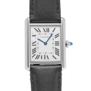 Pre-owned Leather watches Cartier Vintage , Black , Dames