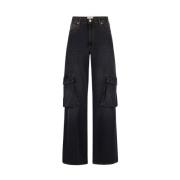 5-pocket broek in zwart denim Iceberg , Black , Dames