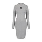 Stretch jurk met logo Iceberg , Gray , Dames