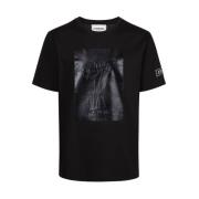 T-shirt met Tom geborduurd en gerubberiseerd Iceberg , Black , Heren