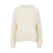 Crew-neck sweater in mouliné nylon wool Iceberg , White , Dames