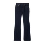 Blauwe Indigo Jeans Klassiek Vijf Zakken Burberry , Blue , Dames