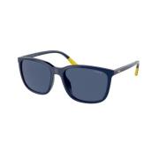 Blauwe Acetaat Zonnebril Ralph Lauren , Blue , Heren