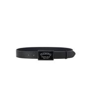 Nappa leren riem met ICB Milano Italia gesp Iceberg , Black , Heren