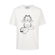 Wit katoenen jersey T-shirt met Lazy Garfield print Iceberg , Beige , ...