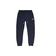 Blauwe Katoen Blend Casual Broek Emporio Armani , Blue , Heren