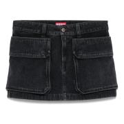 Zwarte Rok met Zakken Diesel , Black , Dames