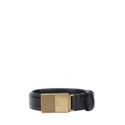 Leren riem met gesp en gegraveerd logo Khaite , Black , Dames