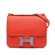 Pre-owned Leather crossbody-bags Hermès Vintage , Red , Dames