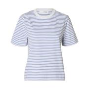 Zwart Gestreepte Boxy Tee Selected Femme , Blue , Dames