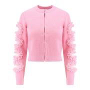 Cardigan met uitsparingen en kantdetails Self Portrait , Pink , Dames