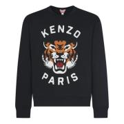 Lucky Tiger Emb Oversize Sweater Kenzo , Black , Heren