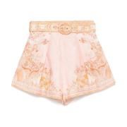 Roze Linnen Bermuda Shorts Zimmermann , Pink , Dames